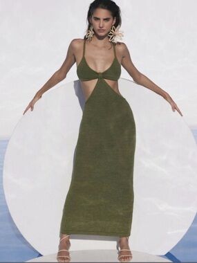 cult gaia olive green dress Rent Cult Gaia Green Lissett Off Shoulder Mini Dress